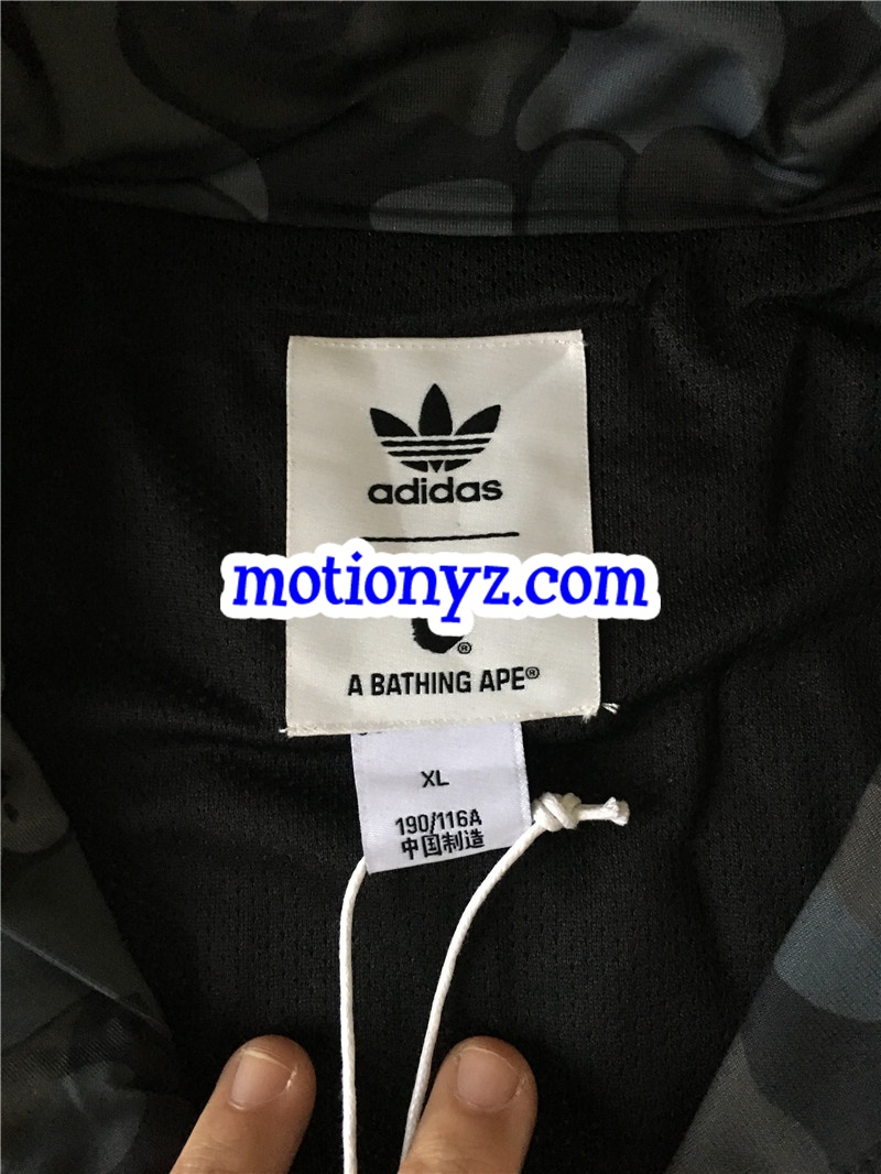 Original Adidas Bathing Ape Bape Jacket Black